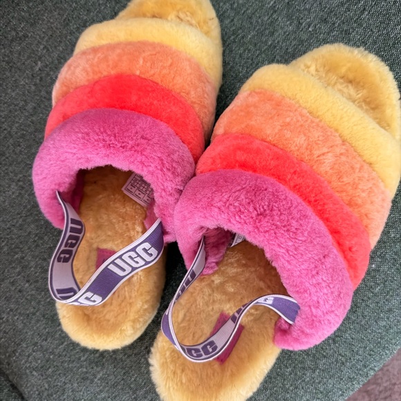 UGG Other - 2019 Pride UGG Rainbow Fuzz Slide Sandals
